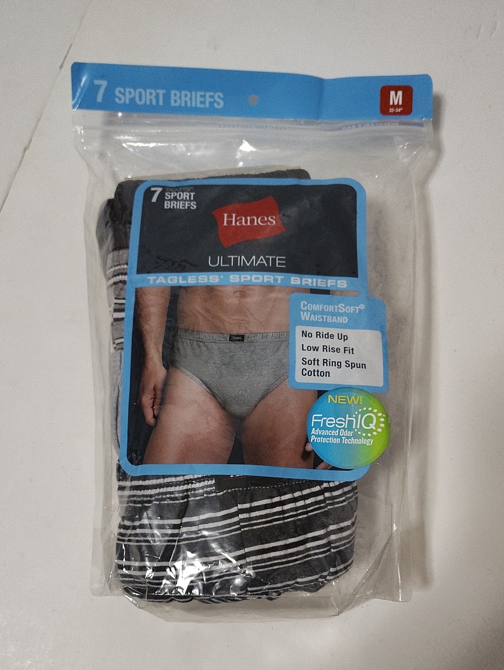 Hanes Tagless Sport Low Rise Men's Briefs - 7 Pack - Size M 32-34 -NIB